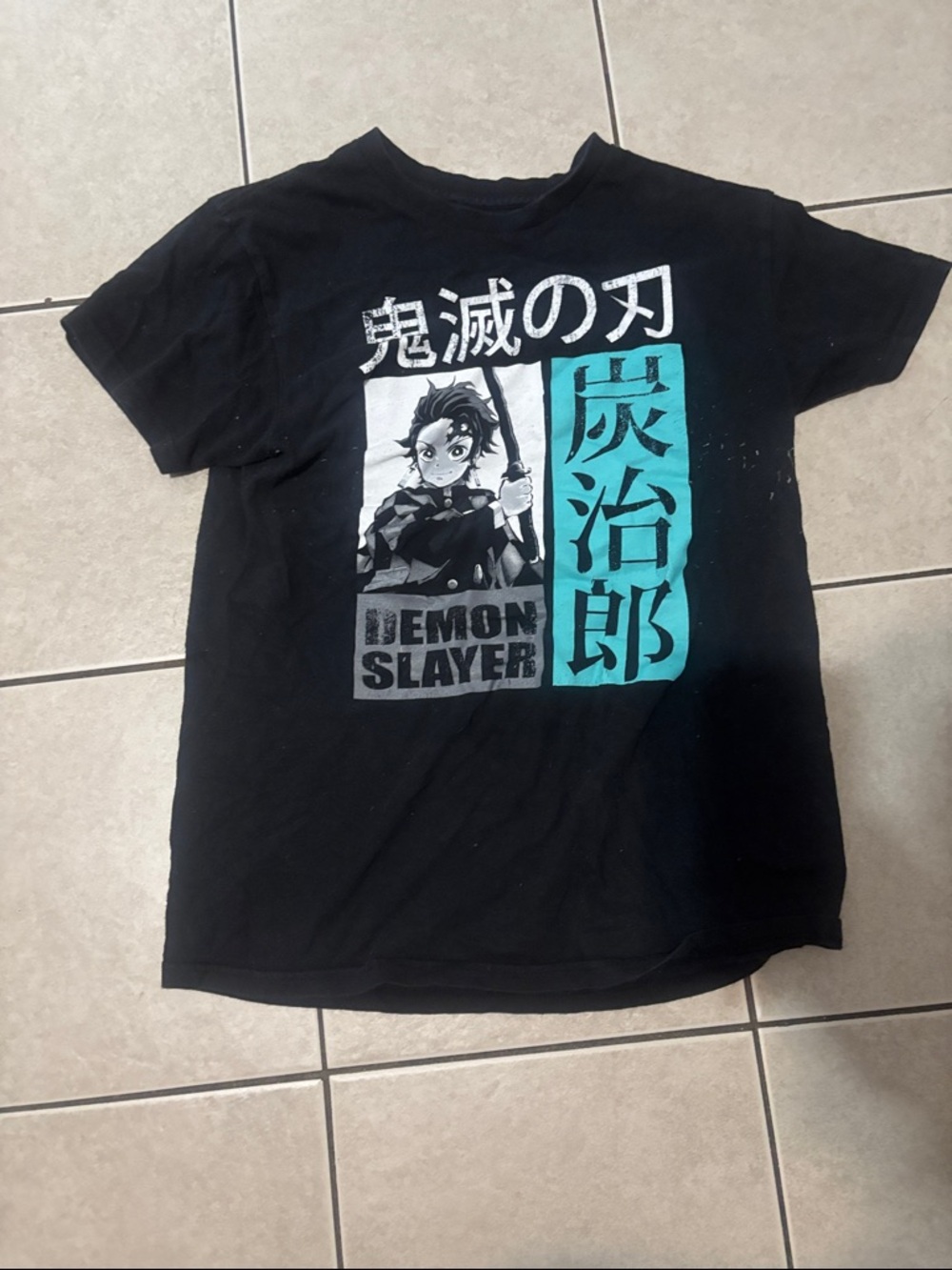 Tanjiro Black Graphic Kids T-Shirt